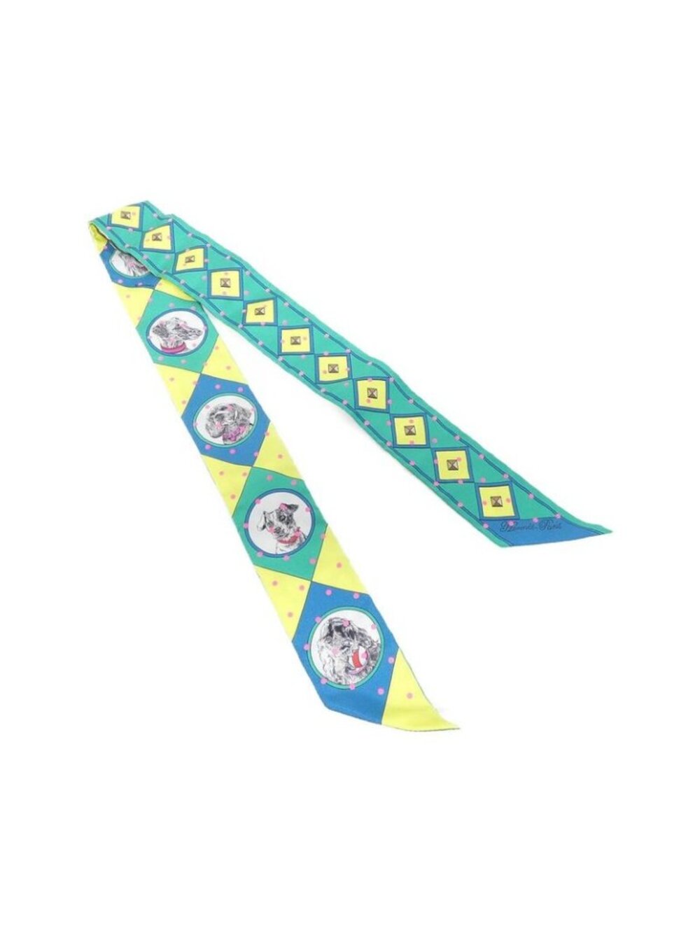Hermes Collier Et Chiens Twilly Plume Tee Scarf
